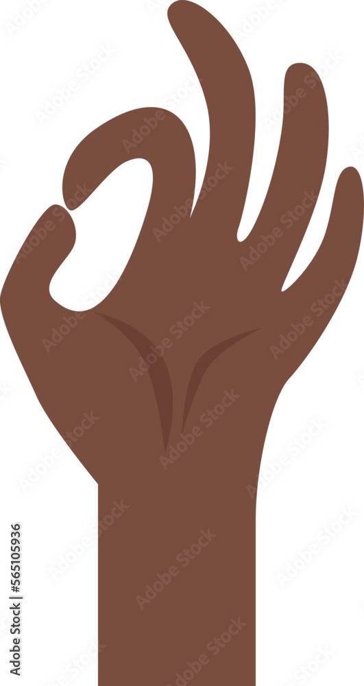 Obraz premium Okay black hand gesture. Approve positive sign