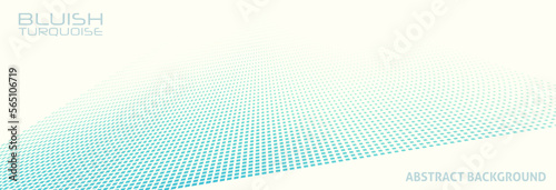 Bluish turquoise dotted inclined plane on ivory color background. Wide vector pattern