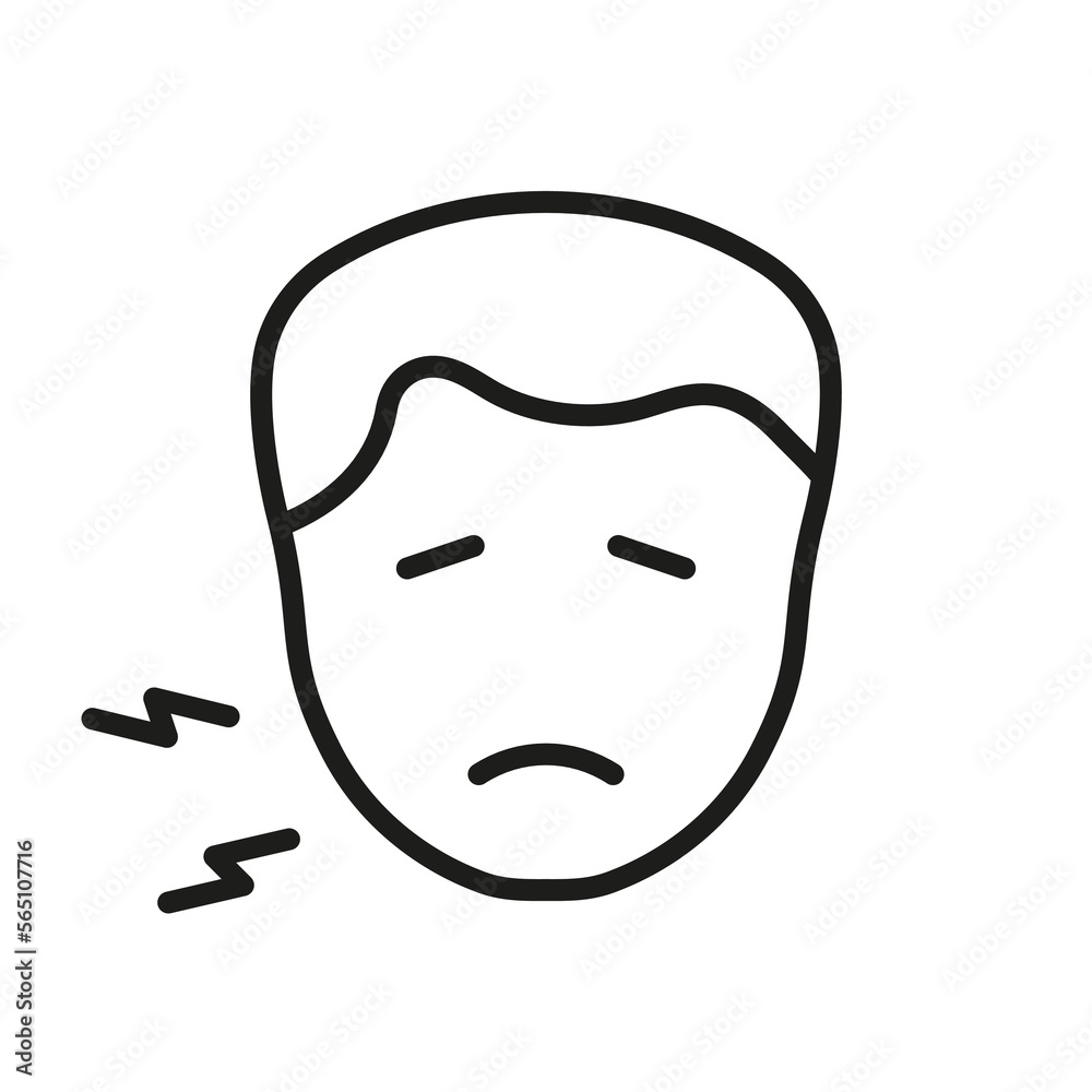 Man with Toothache Outline Symbol. Human Oral Disease, Dentist's Medical Treatment. Male with Dental Pain Line Icon. Teeth Ache Linear Pictogram. Editable Stroke. Isolated Vector Illustration Man with Toothache Outline Symbol. Human Oral Disease, Dentist's Medical Treatment. Male with Dental Pain Line Icon. Teeth Ache Linear Pictogram. Editable Stroke. Isolated Vector Illustration
