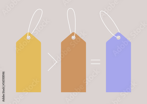Comparing prices of different competitors, market research, price tags set