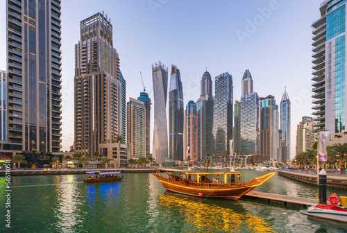 Photography Modern buildings in Dubai Marina UAE