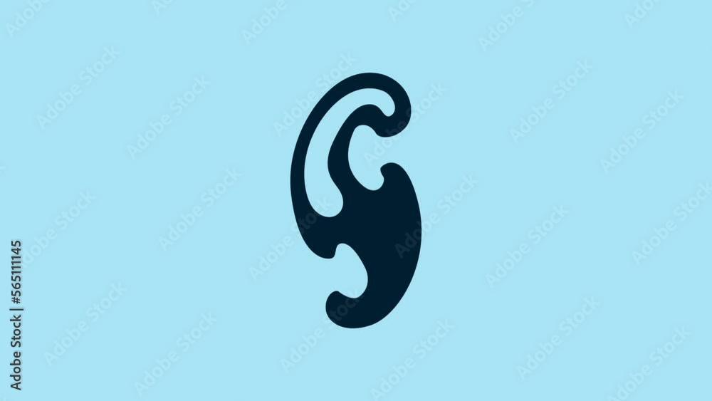 Blue French curves icon isolated on blue background. Sewing equipment. 4K Video motion graphic animation Blue French curves icon isolated on blue background. Sewing equipment. 4K Video motion graphic animation
