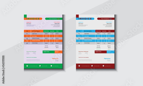 Modern creative invoice Template.
