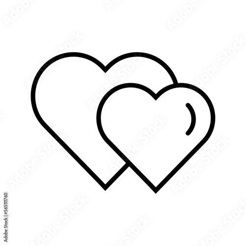 Romantic Heart Icon vector flat design on white background 