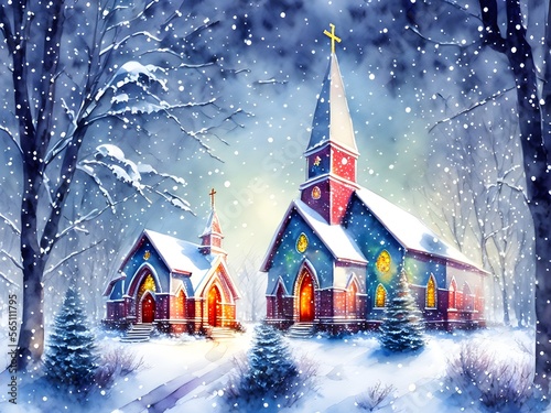 Christmas Snow Globe, Generative AI Illustration