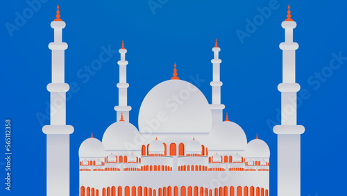 mosque Abu Dhabi with Sheikh Zayed Grand vector illustration