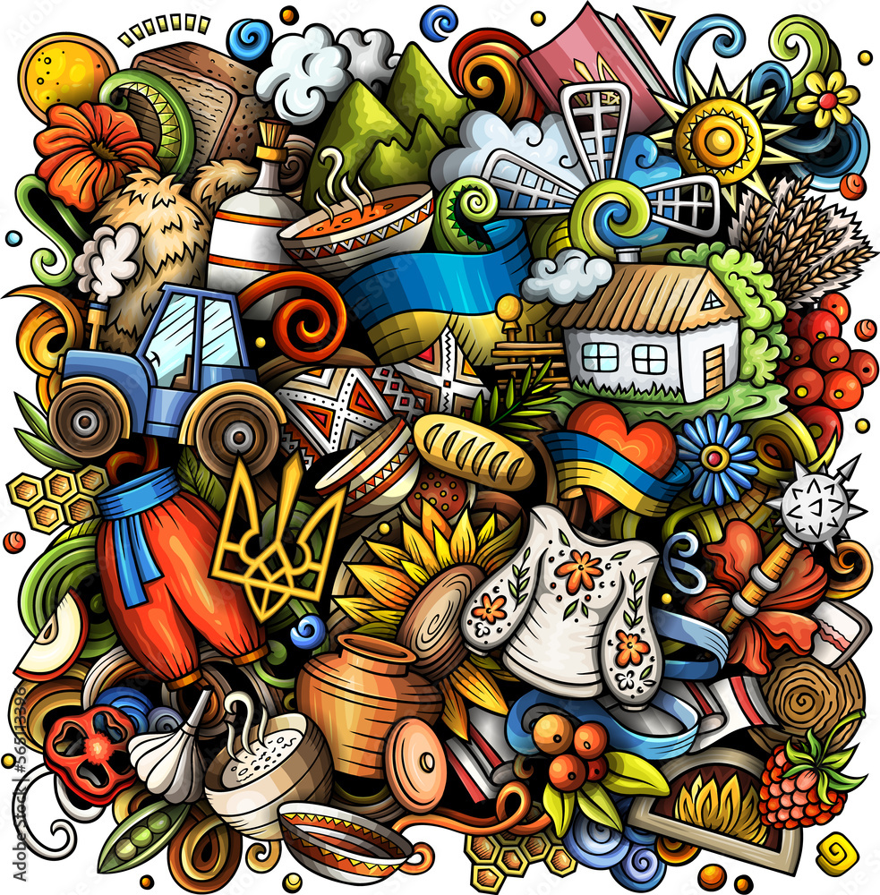Ukraine detailed cartoon illustration Ukraine detailed cartoon illustration