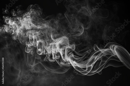 Smoke on a black background, 4K wallpaper. AI illustration