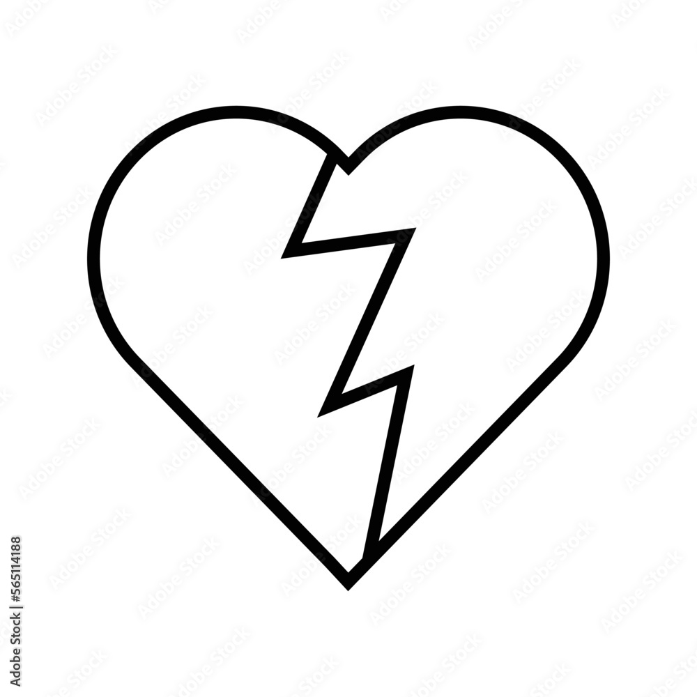 Broken Heart Icon Vector Logo Template Illustration Design Broken Heart Icon Vector Logo Template Illustration Design