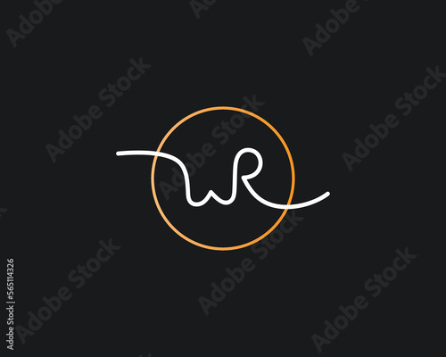 Creative Letter WR Signature Logo Template Vector photo