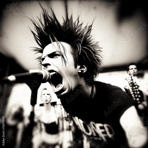 A punk singer on stage - generative ai