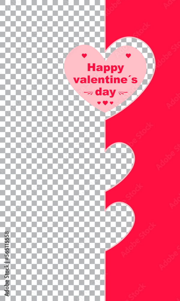 Plantilla para historia de instagram, para el día de san valentín celebrado el 14 de febrero, día del amor y la amistad.