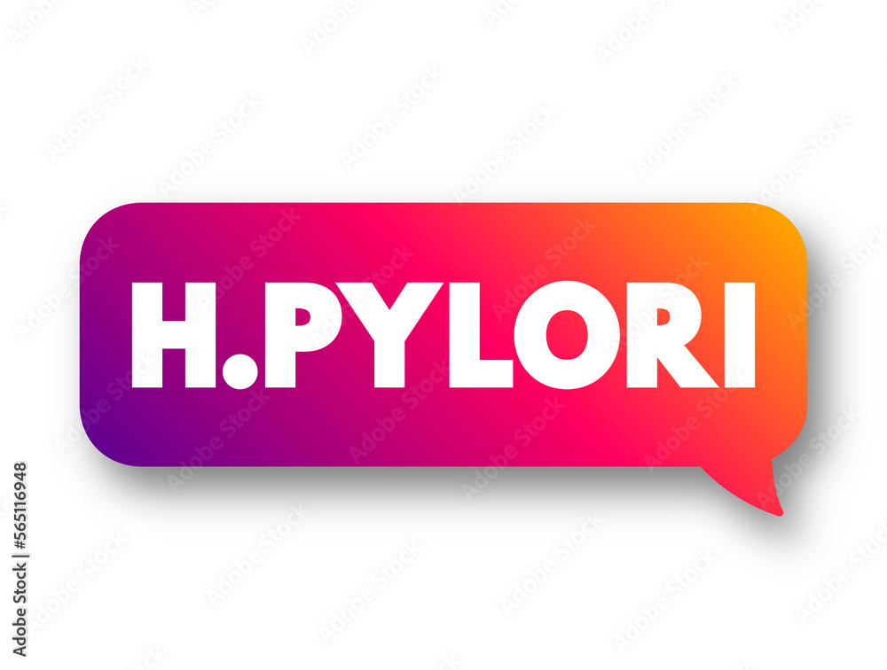 H. pylori - are bacteria that can cause an infection in the lining of your stomach, text concept message bubble H. pylori - are bacteria that can cause an infection in the lining of your stomach, text concept message bubble