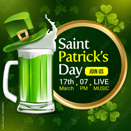 Saint Patrick's Day  invite illustration	