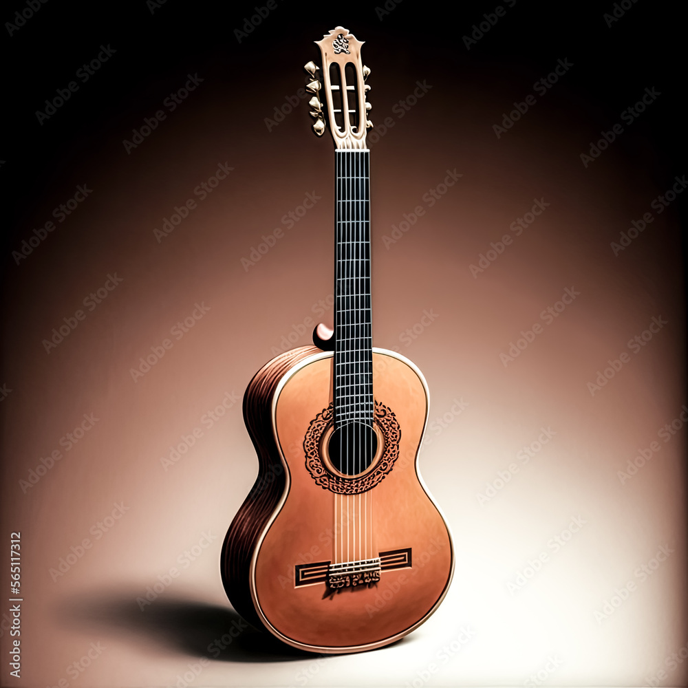 a brown acoustic guitar - Generative AI