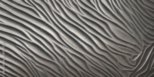 Abstract waved silver metal surface texture. Generative AI