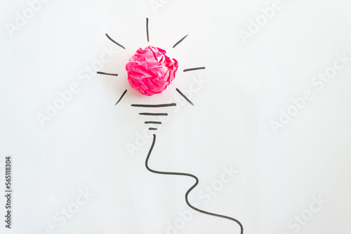 Creative idea and innovation concept with paper ball.