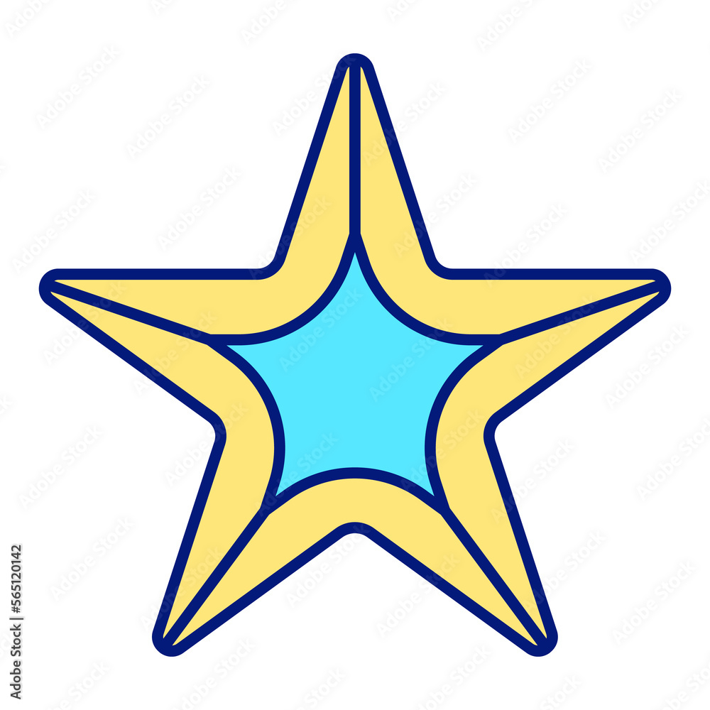 Sea star living at the bottom - icon, illustration on white background, color style Sea star living at the bottom - icon, illustration on white background, color style