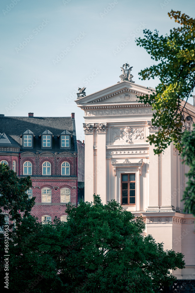 Historic facades in Lund Sweden