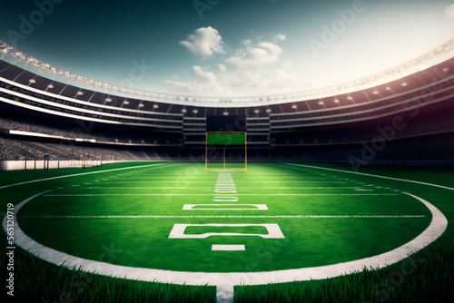 American Football stadium background. AI Generative Content