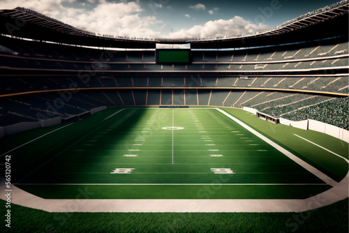 American Football stadium background. AI Generative Content