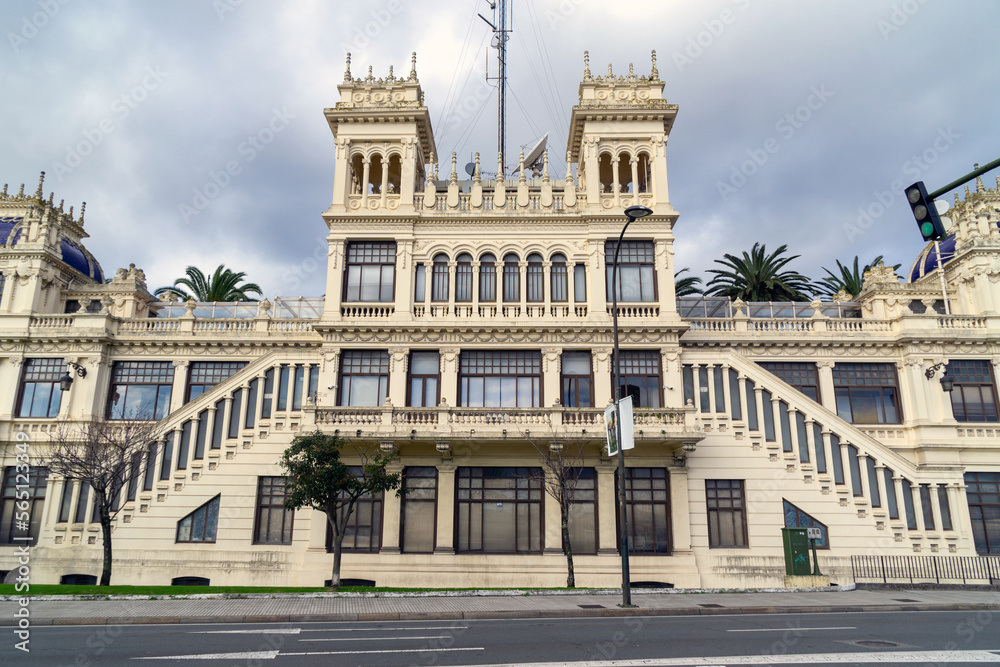 Vista parcial del edificio La Terraza (1921-1922). A Coruña, Galicia, España. 