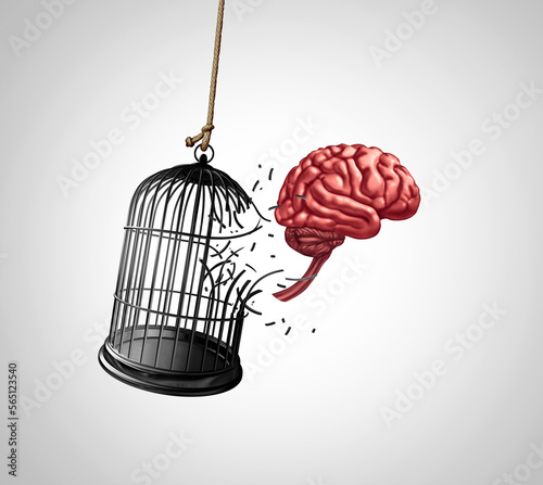 Принти на полотні Breaking Free From Mental Confinement and unleashing the mind or escaping cognit