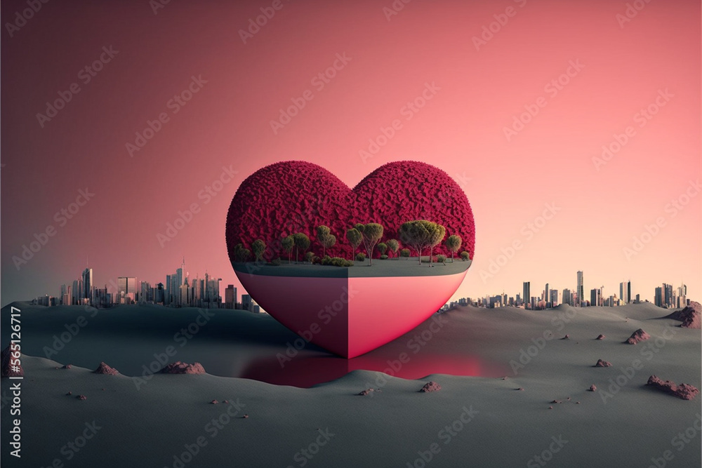 Fototapeta premium abstract landscape in the city, minimalist style, background, generative ai.