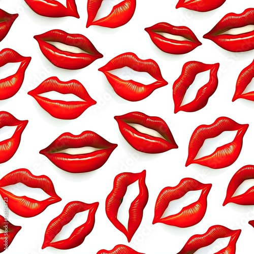 seamless pattern with red lips  AI assisted finalized in Photoshop by me 