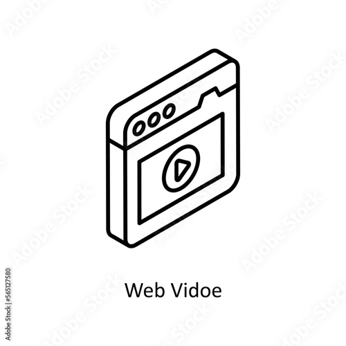 Web Video Vector Isometric Outline icon for your digital or print projects.