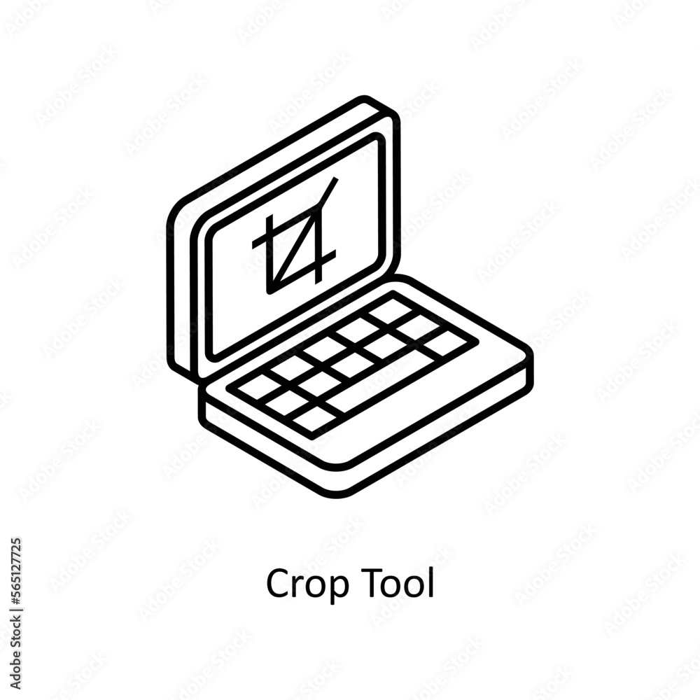 Crop Tool Vector Isometric Outline icon for your digital or print projects. Crop Tool Vector Isometric Outline icon for your digital or print projects.