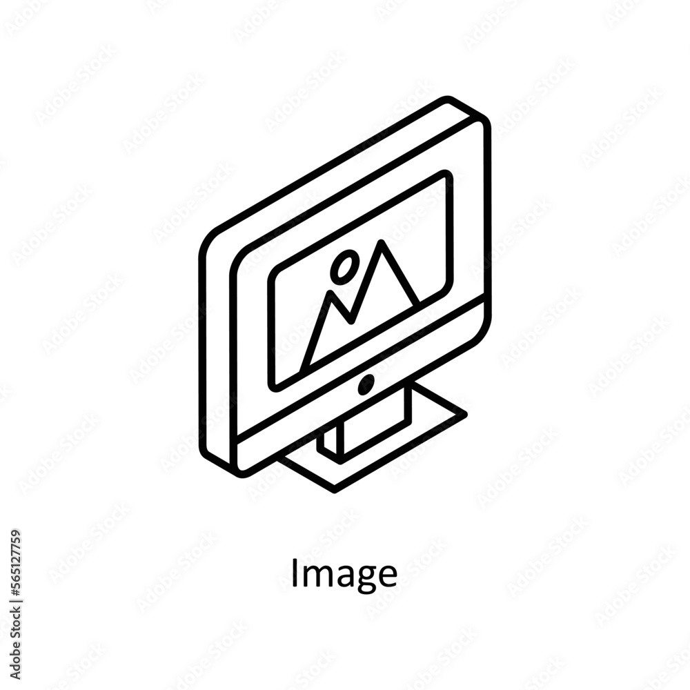 Image Vector Isometric Outline icon for your digital or print projects.