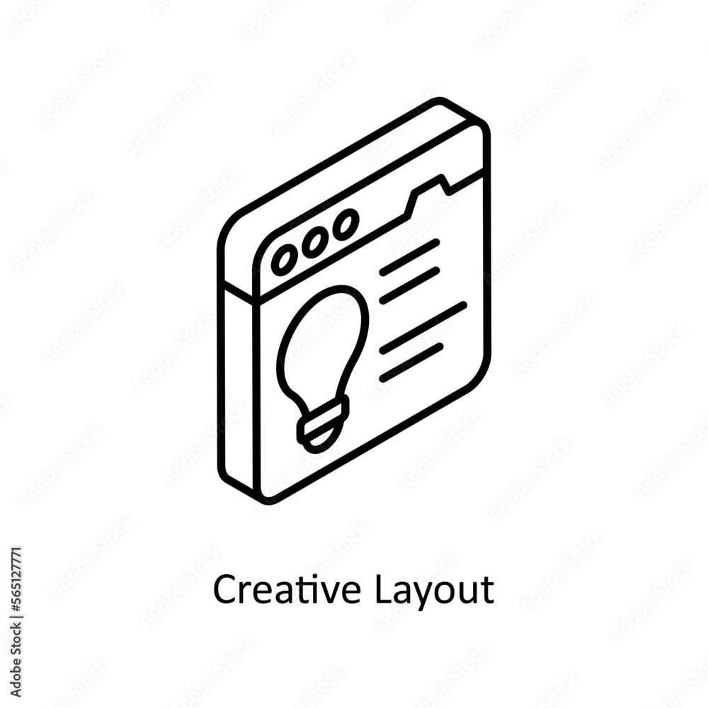 Creative Layout Vector Isometric Outline icon for your digital or print projects. Creative Layout Vector Isometric Outline icon for your digital or print projects.