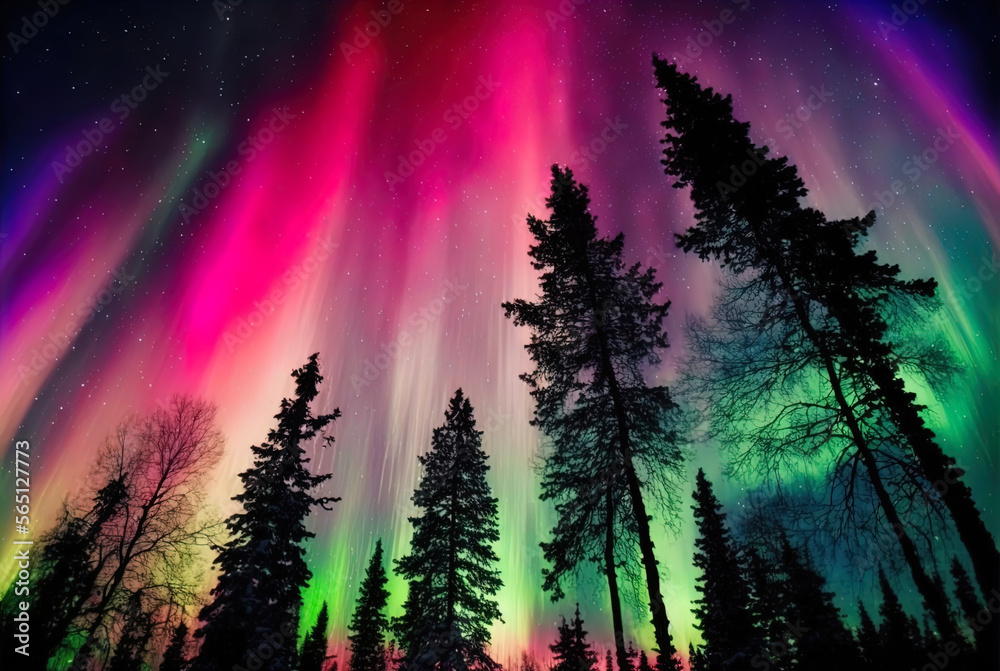 Magical and mystical northern lights. Aurora Borealis. Magical and mystical northern lights. Aurora Borealis.