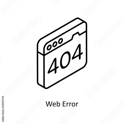 Web Error Vector Isometric Outline icon for your digital or print projects.