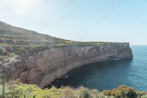 Stunning cliff view over the mediterranean sea in Malta