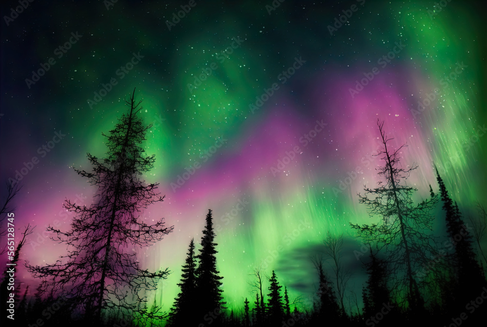 Magical and mystical northern lights. Aurora Borealis. Magical and mystical northern lights. Aurora Borealis.