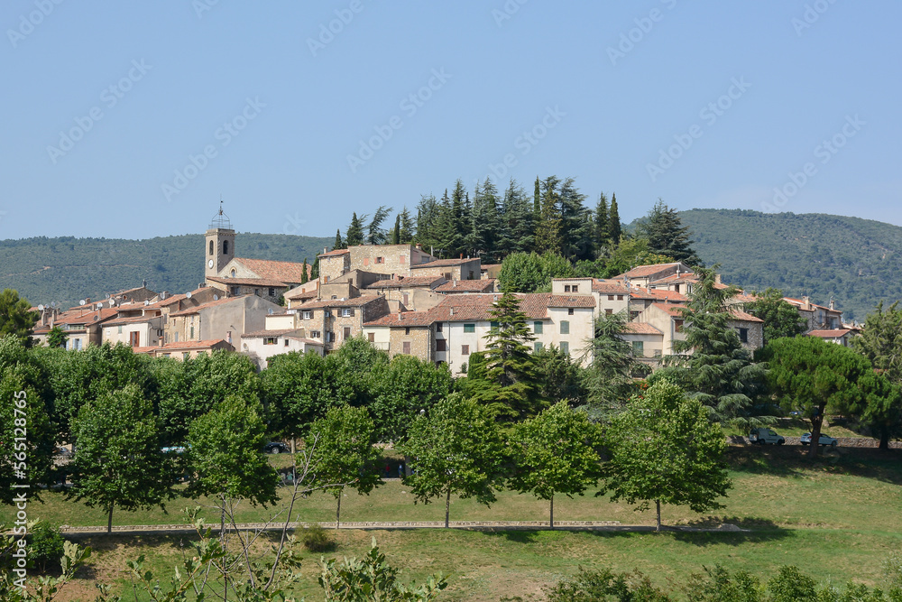 Scenic view of Aiguines village in south of France