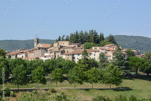 Scenic view of Aiguines village in south of France