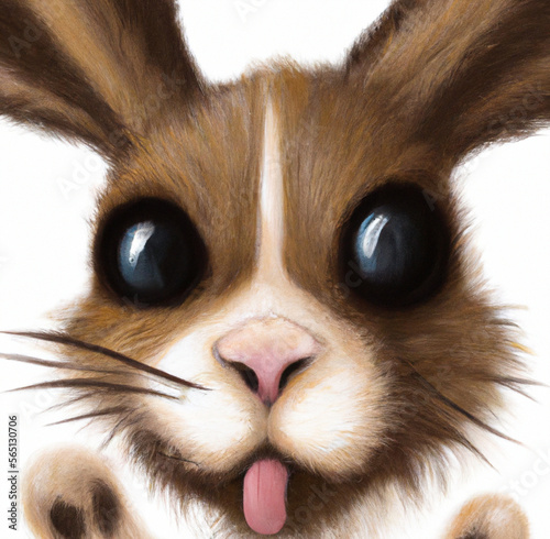 illustration funny bunny face 