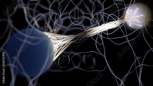 illustration of two particles that are entangled photo