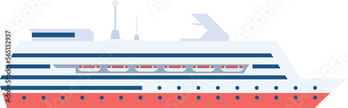 Cruise ship icon. Flat color passeenger transport