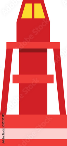 Marine beacon icon. Red signal floating buoy