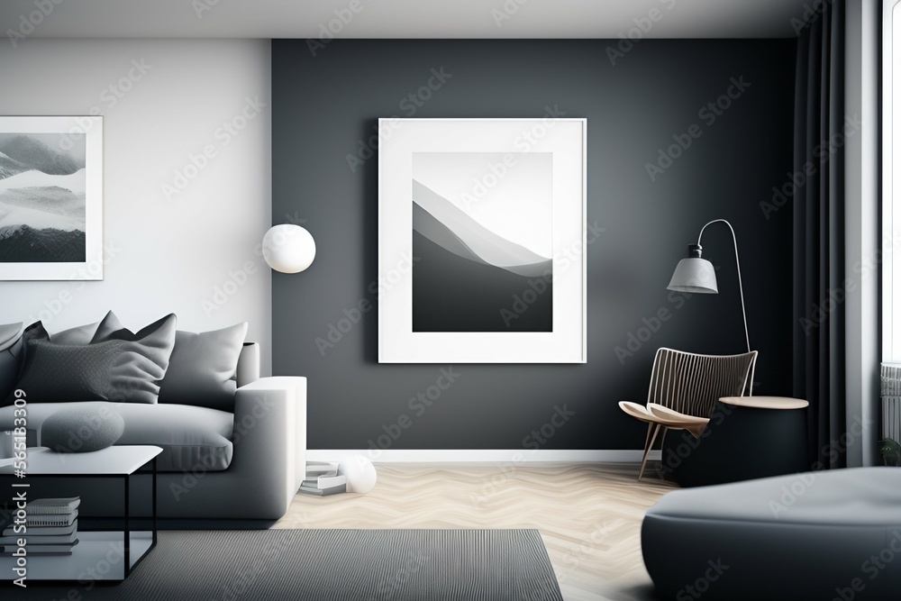 Fototapeta premium Modern Scandinavian models of houses, 3d AI