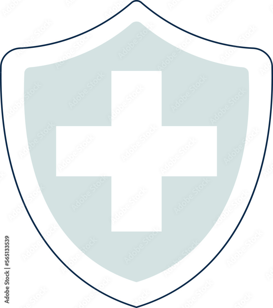 Shield with cross symbol. Health protection icon. Medical sign Shield with cross symbol. Health protection icon. Medical sign