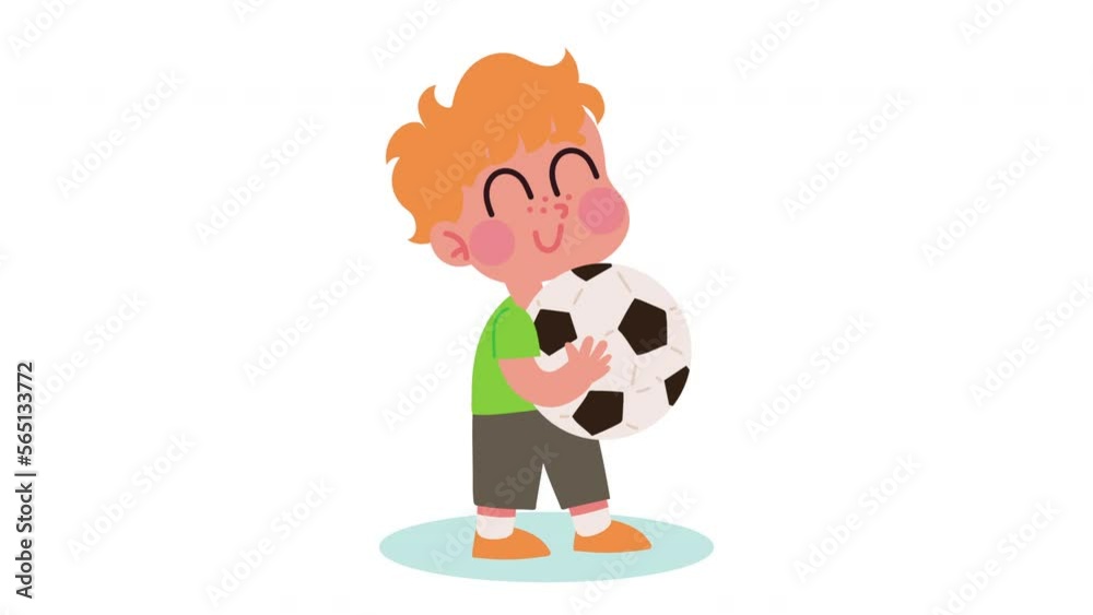 little boy with soccer balloon animation little boy with soccer balloon animation