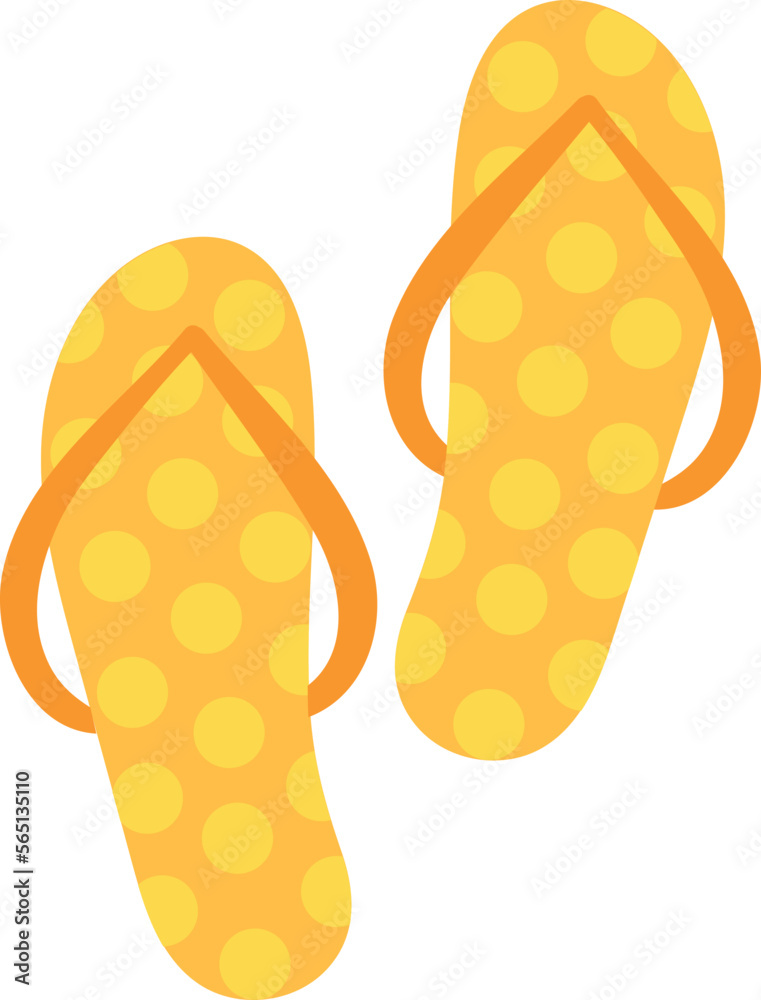 Yellow flip flops icon. Summer beach footwear Yellow flip flops icon. Summer beach footwear
