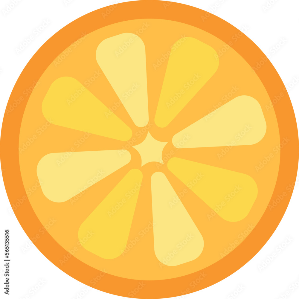 Citrus fruit slice. Round orange piece icon