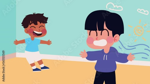 two little boys characters animation