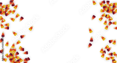 Fotografía Realistic candy corn on isolated background with empty copy space